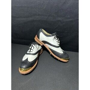 Footjoy style Classic Men Golf Shoes 0214 By Vecci Venice White/Black 9 D